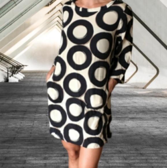 Alfani Dresses & Skirts - Alfani Silk Geometric Mod Shift Dress w Pockets 12